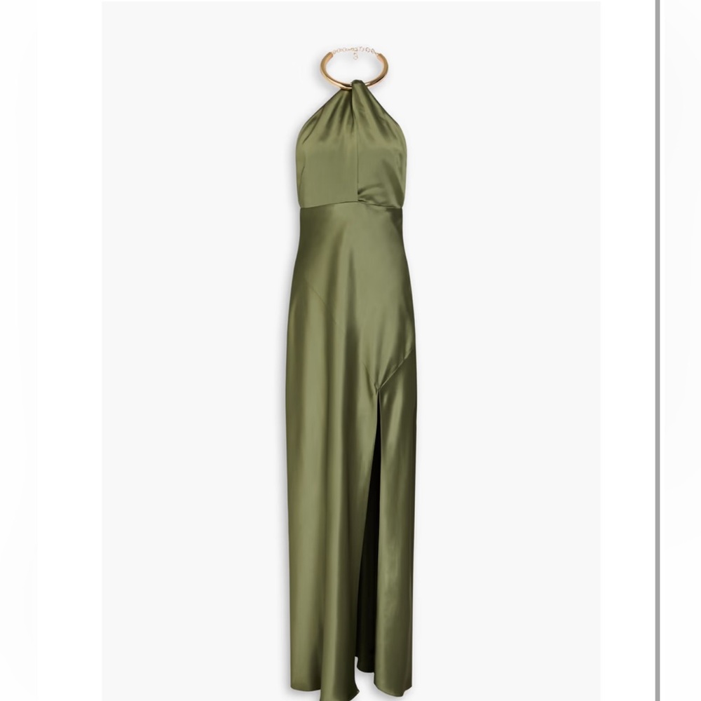 Olive Green Silk Gown